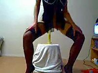 Hot Chick Rides a vibrator